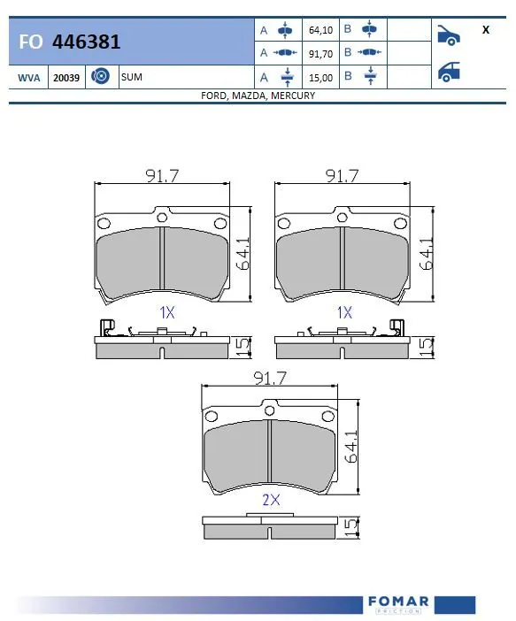 Brake Pad Set, disc brake